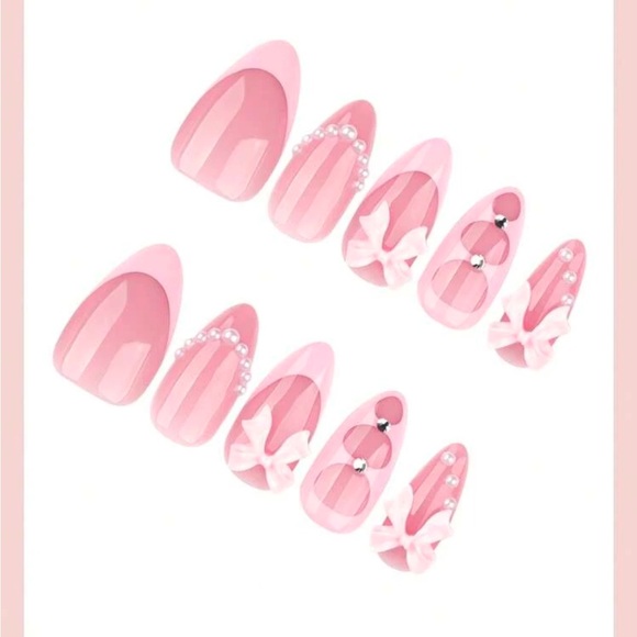 Girly Pink Coquette Nails NWT - Picture 2 of 4